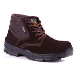 Bota Botina De Segurança Nobuck De Amarrar Bico Pvc C Ca