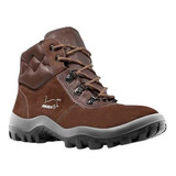 Bota Botina Nobuck Miura Bico Pvc Marrom Café