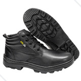 Bota Botina Segurança Masculina Couro Sola Borracha Bico Pvc