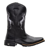 Bota Botina Texana Country Couro Legitimo Cavalos Oferta