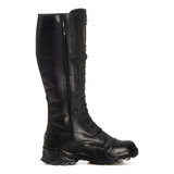 Bota Cano Alto Militar Polícia Couro Rodoviária Confortavel