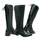 Bota Cano Longo Estilo Montaria Calçado Feminino Confortável