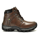 Bota Coturno Adventure Cano Medio Couro Legitimo