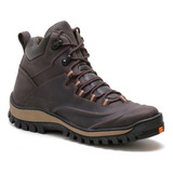 Bota Coturno Adventure Militar Com Ca Trilha Em Couro Café