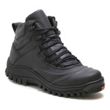 Bota Coturno Adventure Militar Com Ca Trilha Em Couro Preto