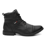 Bota Coturno Casual Em Couro Com Ziper Lateral Lançamento