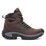 Bota Coturno Catterpillar Couro Masculina Conforto E Qualidade Café BR Adulto Numérico 42 