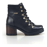 Bota Coturno Couro Pegada Feminino Salto Bloco Tratorada