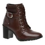 Bota Coturno Feminina Com Saltinho Linda Cano Curto Promoção