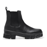 Bota Coturno Feminino Chelsea Elástico Sola Tratorada Preto