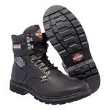 Bota Coturno Harley Davidson Motociclista Em Couro Legítimo