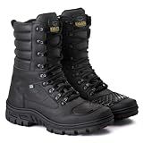 Bota Coturno Motociclista Militar Em Couro Com Zíper Cor Preta Preto BR Adulto Numérico 40