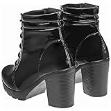Bota Coturno Salto Grosso Bloco Feminino Tratorado Blogueira Preto BR Adulto Numérico 38