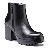 Bota Coturno Salto Tratorado Feminino Couro Sb Shoes R 1750