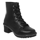 Bota Coturno Tratorado Feminino Strass Cano Curto Blogueira