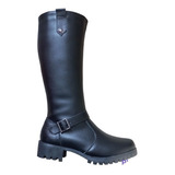 Bota De Couro Feminina Cano Longo Forrada C lã Inverno Neve