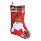 Bota De Natal Vermelha Papai Noel Xadrez 1un Cromus