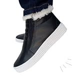 Bota De Neve Feminina Inverno Impermeável Lã Forrada Botinha Confortável Tenis Forrado 35 BR Preto 