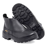 Bota De Segurança Botina Biqueira Pvc Preta Elastico C a