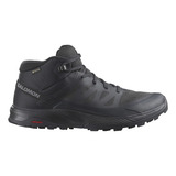 Bota De Trilha Masculina Salomon Outrise Mid Gore tex Preta