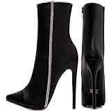 Bota Feminina Bico Fino Cano Médio Salto 12cm Preta Torricella Cor Preto Tamanho 36