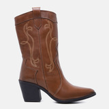 Bota Feminina Cano Médio Boiadeira Texana Moda Western 2024