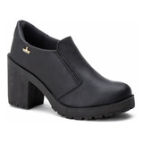 Bota Feminina Coturno Cano Baixo Oxford Tratorado Salto