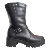 Bota Feminina Couro Forrada C lã Inverno neve Cano Curto