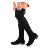 Bota Feminina Over Theknee Prelice Salto Baixo Bico Redondo