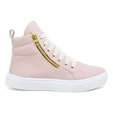 Bota Feminina Tenis Slip On Ziper Confortavel Linda 5 Cores