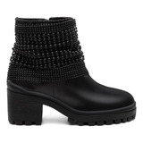 Bota Feminina Tratorada Casual Zíper Bolsa Roma Moderna