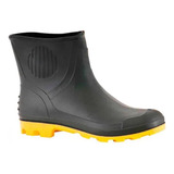 Bota Galocha Chuva Curto Impermeavel Preto Borracha Quintal