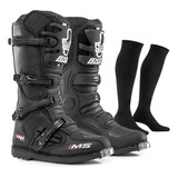 Bota Ims Top Preta Cross Trilha Promoção Meião Brinde