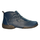 Bota J gean Feminina Couro Casual Confortável Cano Curto