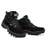 Bota Masculina Adventure Coturno De Segurança Em Couro Legitimo Preto Azul BR Adulto Numérico 40 