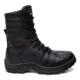 Bota Masculina Coturno 100 Couro Cinto Carteira E Relógio