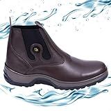 Bota Masculina Em Couro Impermeável Coturno Botina Resistente Palmilha Gel Marrom BR Adulto Numérico 40 