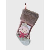 Bota Meia Menina Enfeite Decoração Natal Luxo 50cm