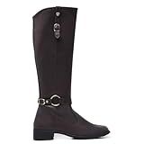Bota Montaria Cano Longo Feminina Em Couro Eco Inverno Marrom BR Adulto Numérico 40 