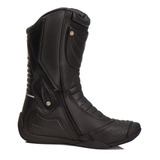 Bota Motociclista Acero Couro Cano Longo Speed Low Preto