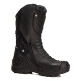 Bota Motociclista Acero Speed Touring Preto Couro Cano Alto
