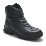 Bota Motociclista Coturno Couro Legitimo Palmilha Pu Em Gel