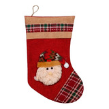 Bota Natalina Meia Lareira Natal Papai Noel Enfeite 35cm