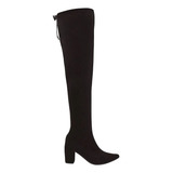 Bota Over Feminina Salto Alto The Knee Cano Longo Macia