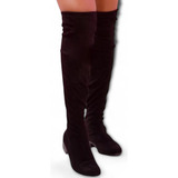 Bota Over The Knee Acima Do Joelho Salto Baixo Bloco Jully