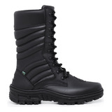 Bota Ranger Ziper Couro Ecológico Militar Tático Operacional