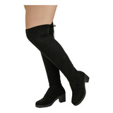 Bota Salto Feminina Over The Knee Stretch Acima Coxa Moderna