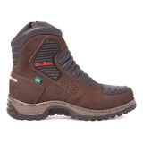 Bota Semi Impermeável Motociclista Moto Motoqueiro De Couro