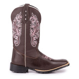 Bota Texana Feminina Country Bico Quadrado