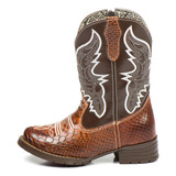 Bota Texana Infantil Masculina Country Couro Cano Médio